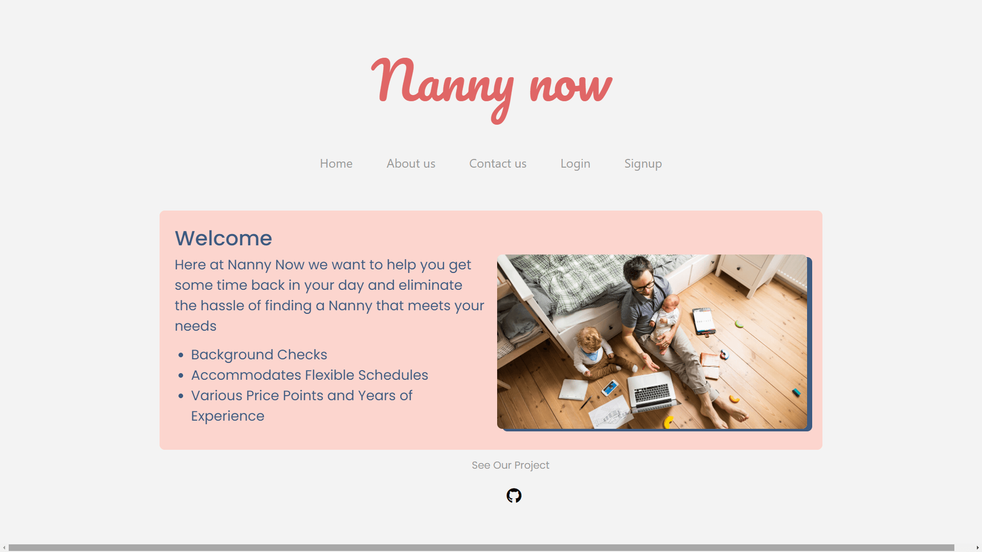 Demo for Nanny Now App